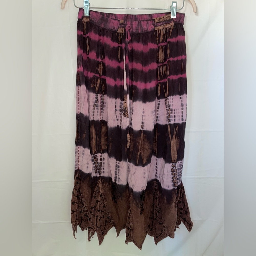 Earthbound Trading Co handkerchief hem maxi skirt
